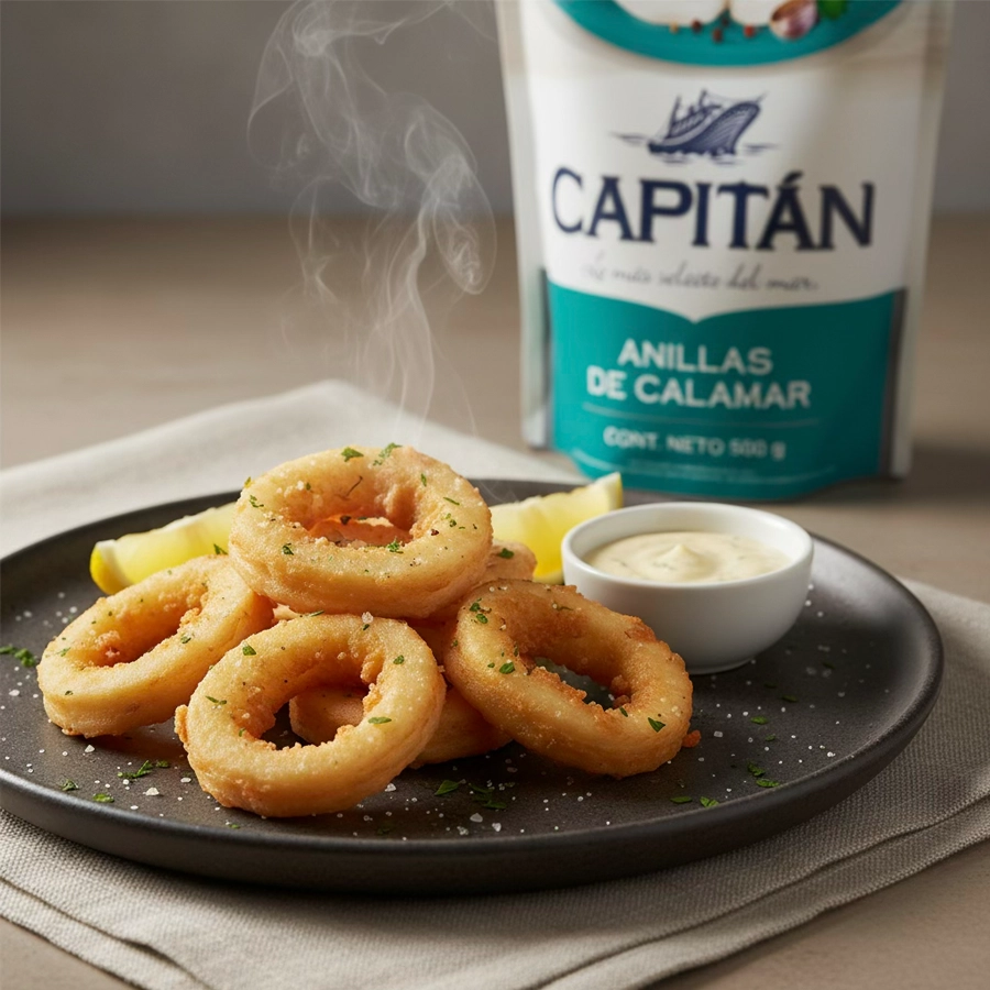 calamares crujientes con alioli de limón