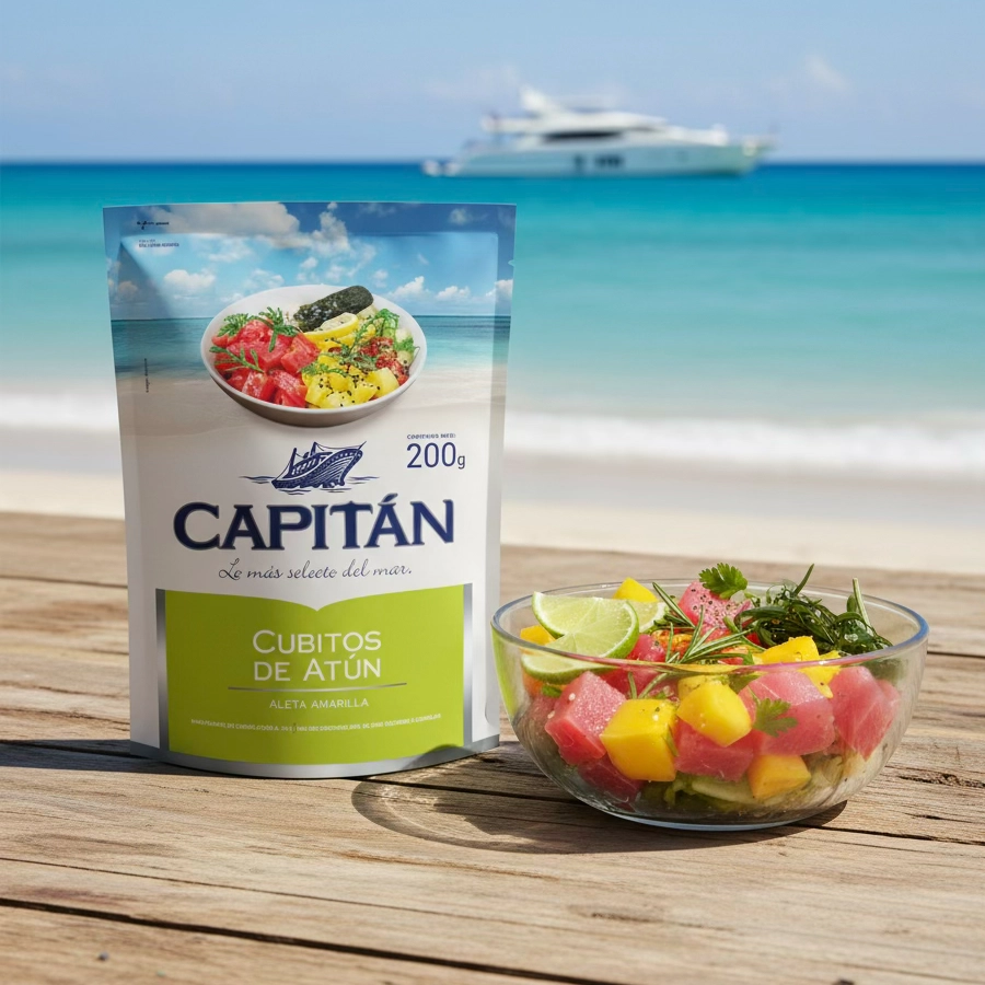 Empaque Cubitos de Atún Capitán 200 g