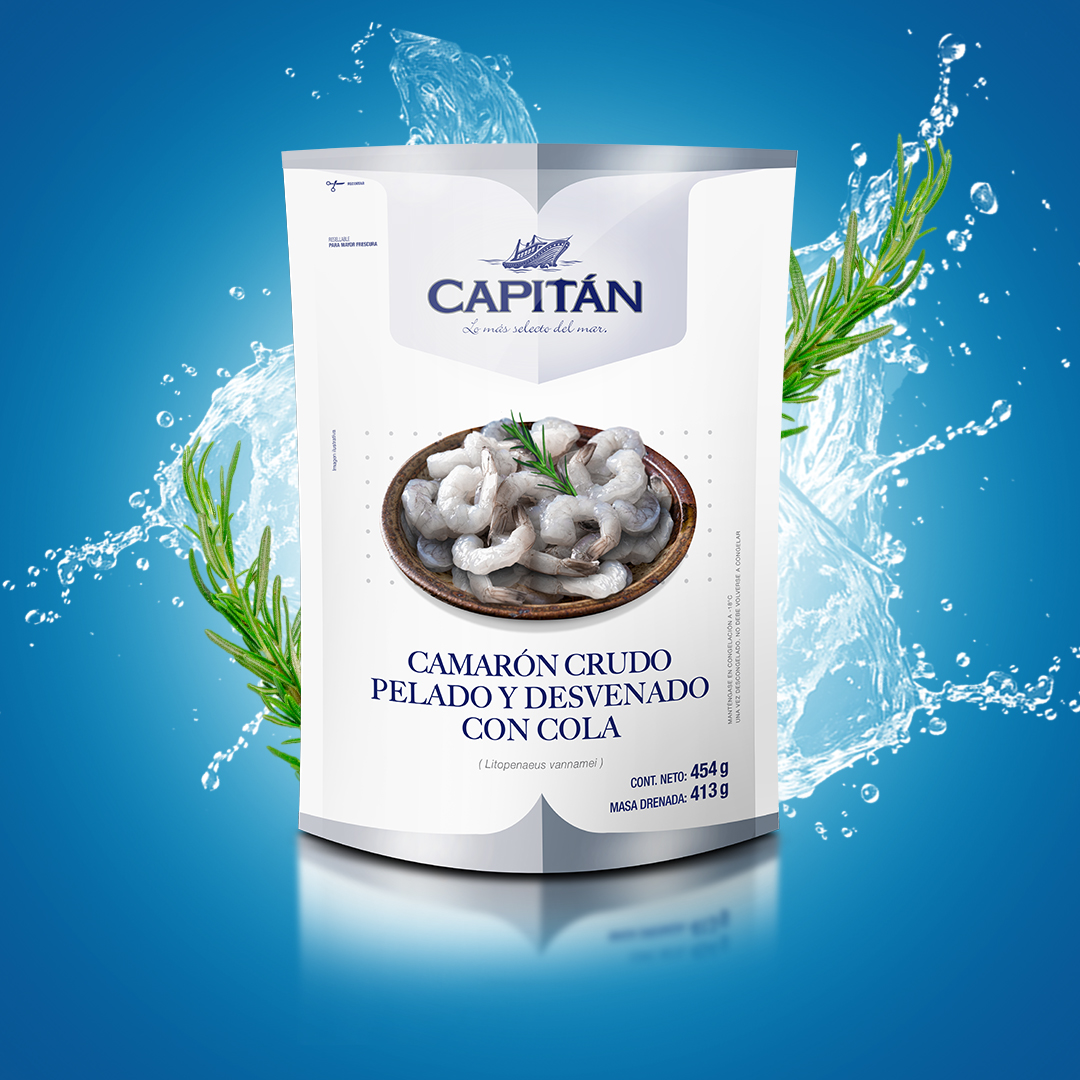 Camaron crudo con cola