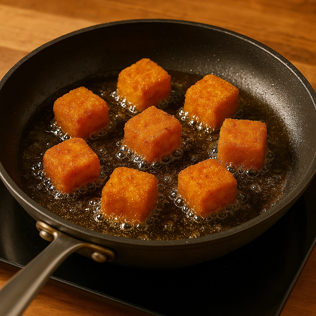 Cubitos-salmón empanizado