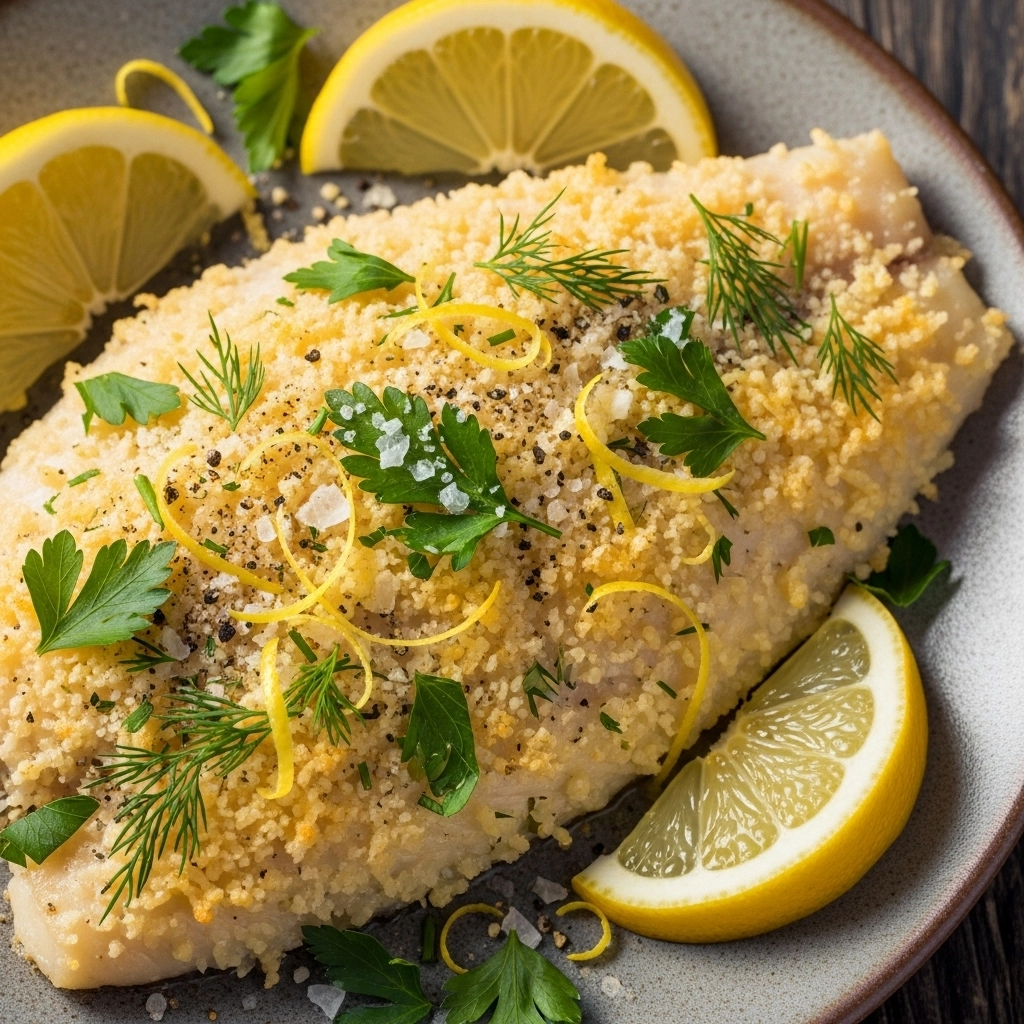 Filete de Basa Capitán en costra de parmesano