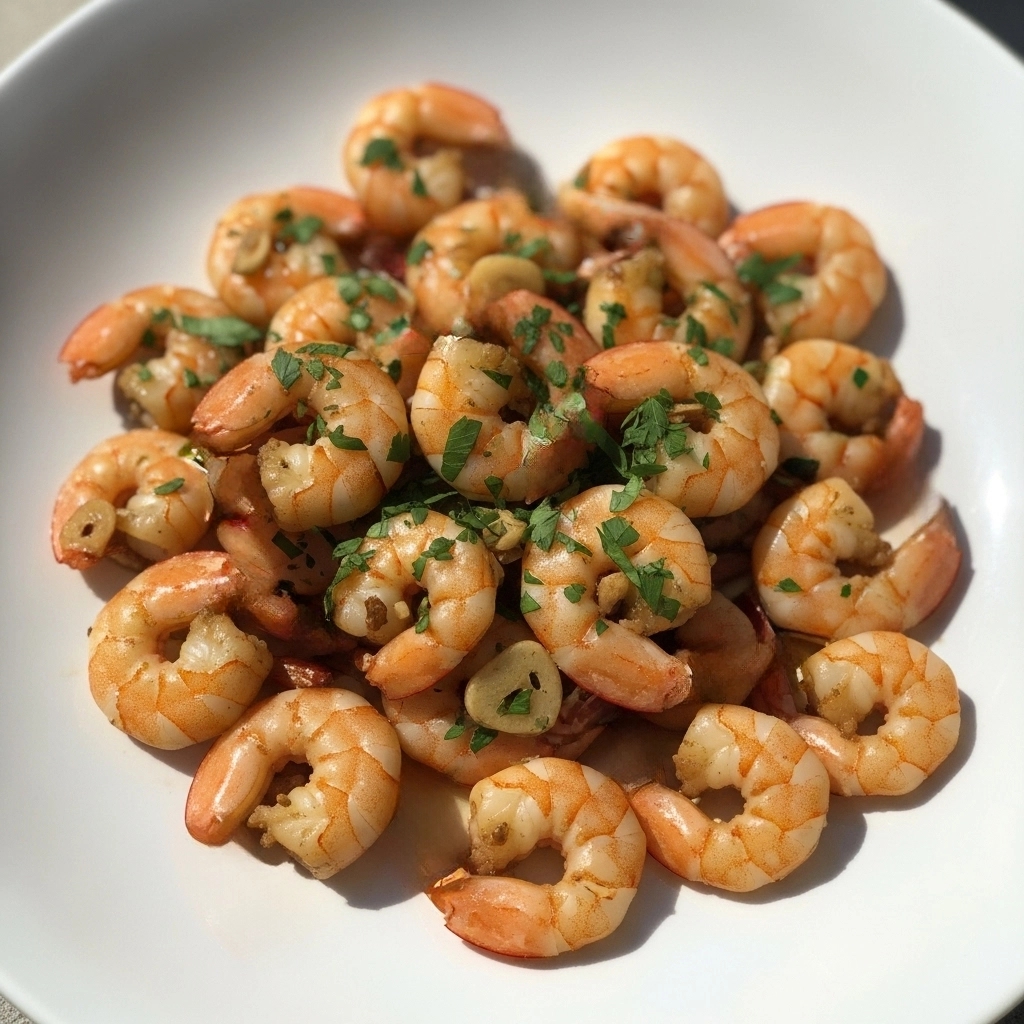 Salteado veloz de Camarón Crudo-platillo