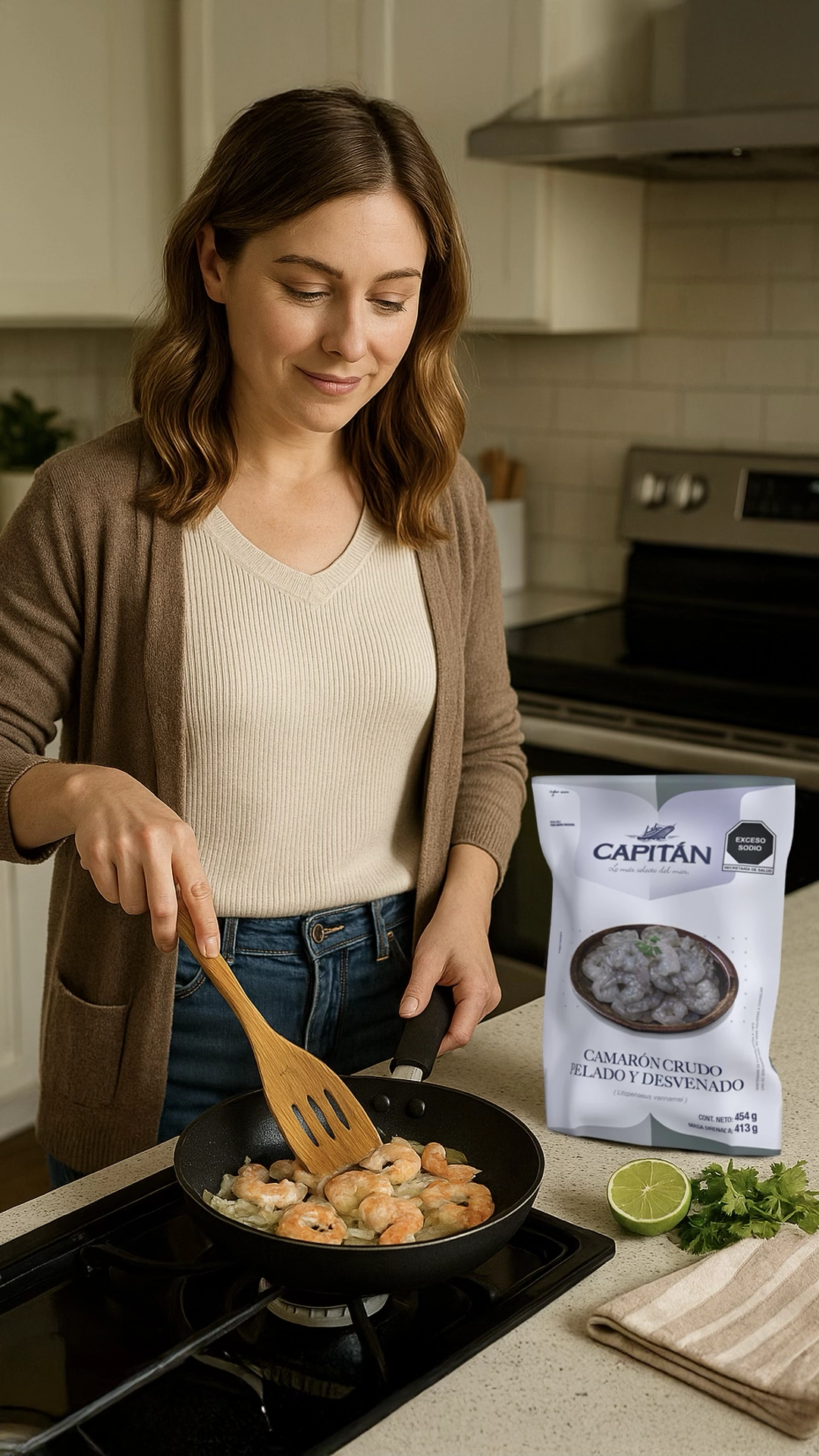 Salteado veloz de Camarón Crudo